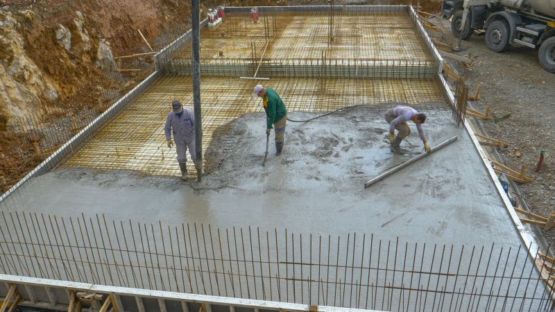 Construction Site with Concrete Slab